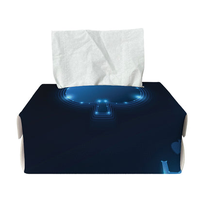 Blue Ace Card Print Rectangle Tissue Box Cover