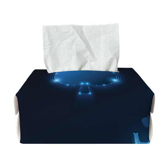 Blue Ace Card Print Rectangle Tissue Box Cover