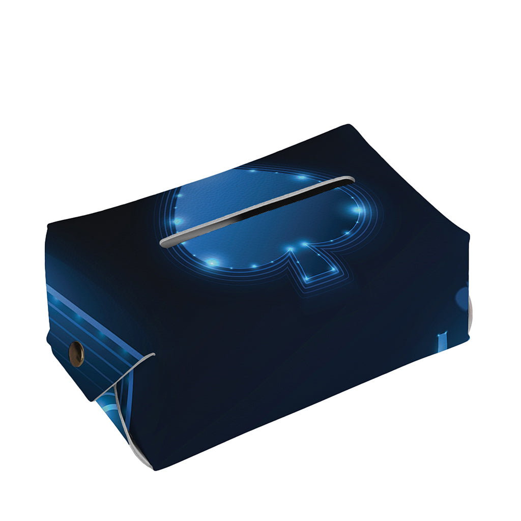 Blue Ace Card Print Rectangle Tissue Box Cover