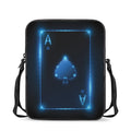 Blue Ace Card Print Rectangular Crossbody Bag