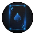 Blue Ace Card Print Round Blanket