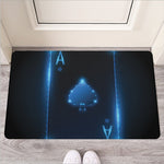Blue Ace Card Print Rubber Doormat