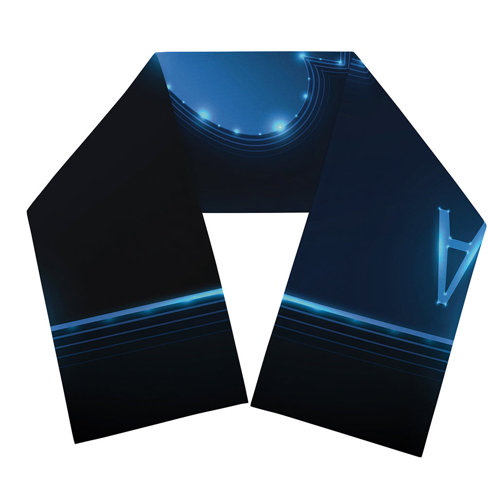 Blue Ace Card Print Scarf