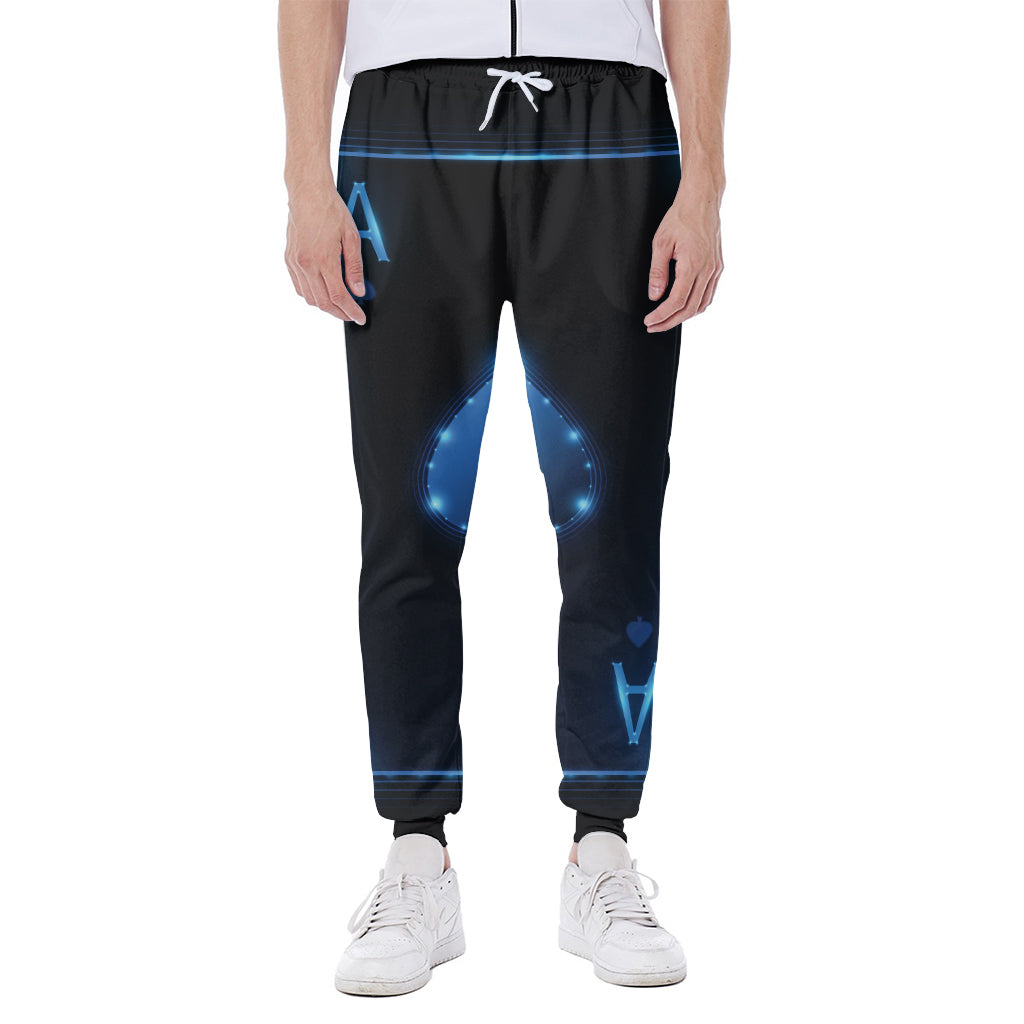 Blue Ace Card Print Scuba Joggers
