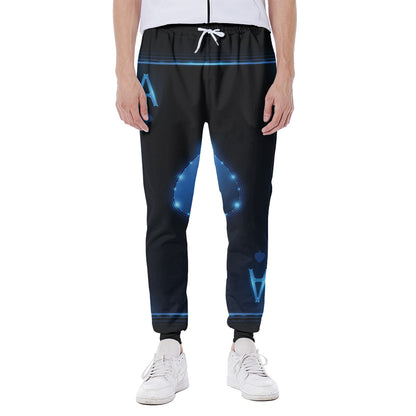 Blue Ace Card Print Scuba Joggers