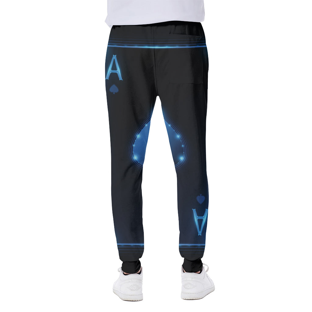 Blue Ace Card Print Scuba Joggers