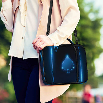 Blue Ace Card Print Shoulder Strap Bible Bag
