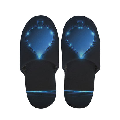 Blue Ace Card Print Slippers