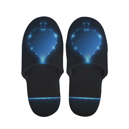 Blue Ace Card Print Slippers
