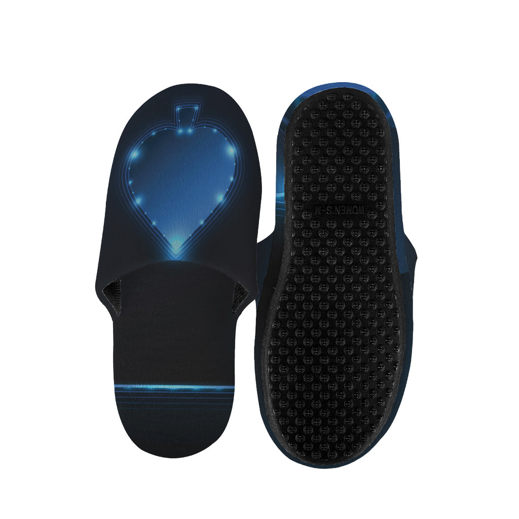 Blue Ace Card Print Slippers
