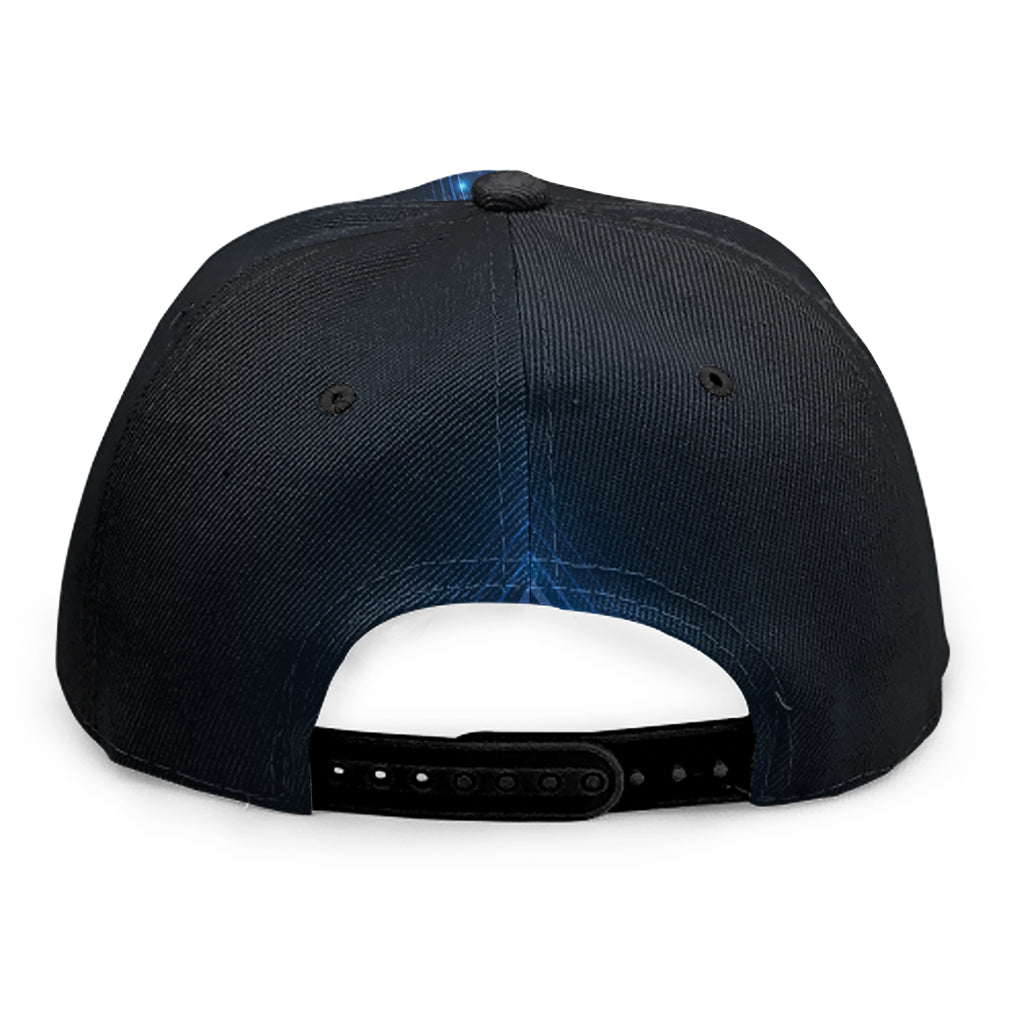 Blue Ace Card Print Snapback Cap