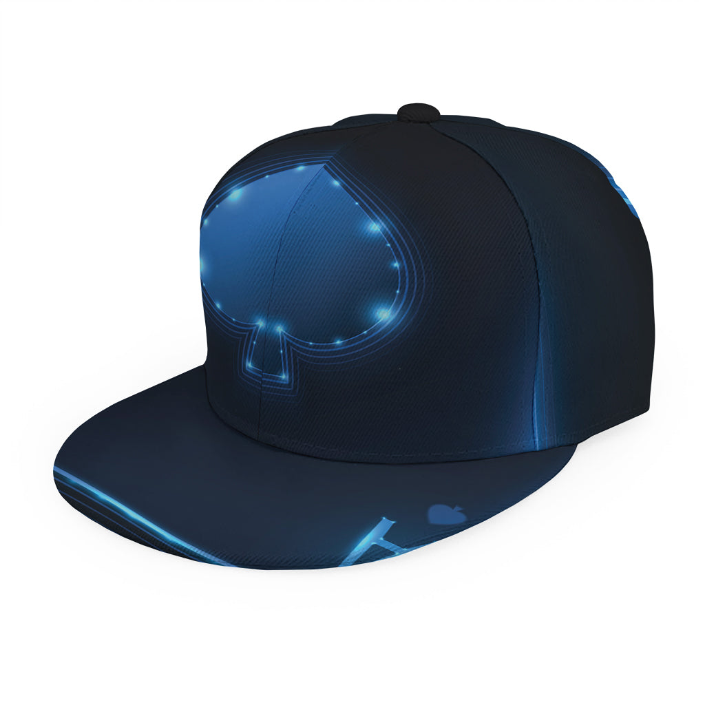 Blue Ace Card Print Snapback Cap