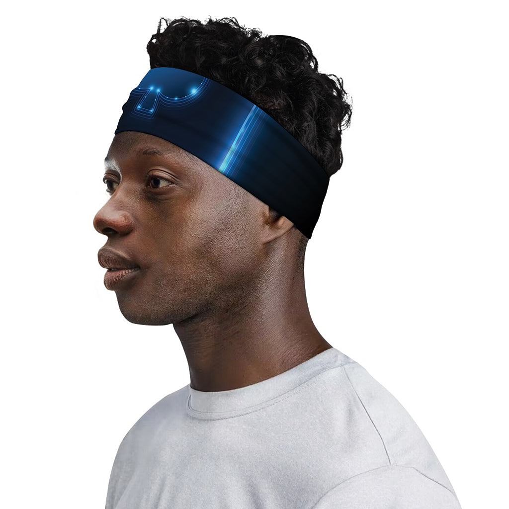 Blue Ace Card Print Sports Headband