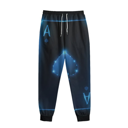 Blue Ace Card Print Sweatpants