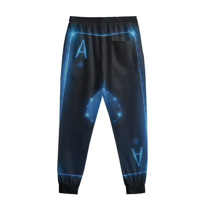 Blue Ace Card Print Sweatpants