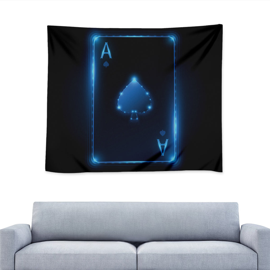 Blue Ace Card Print Tapestry