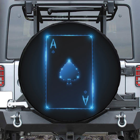 Blue Ace Card Print Tire Cover
