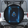 Blue Ace Card Print Tire Cover With Camera Hole