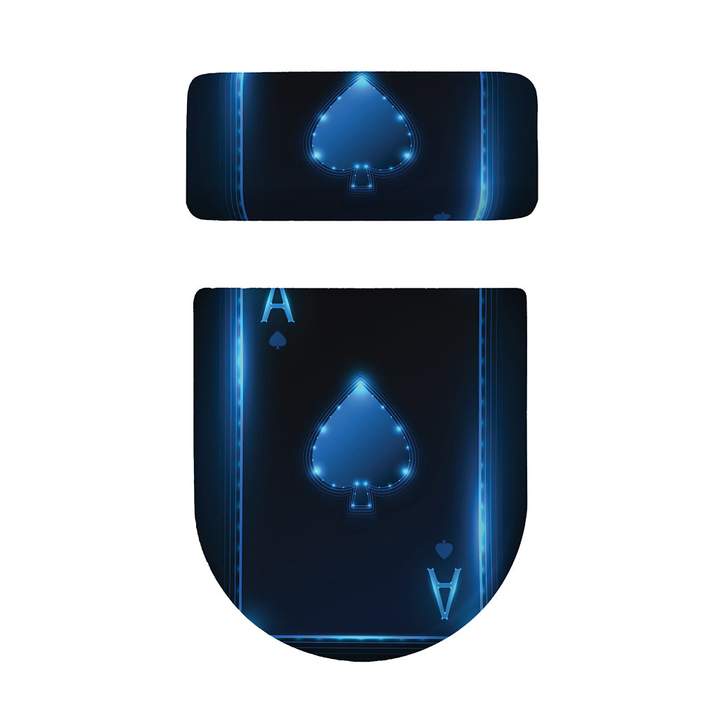 Blue Ace Card Print Toilet Lid And Tank Cover Set