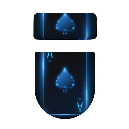 Blue Ace Card Print Toilet Lid And Tank Cover Set