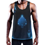 Blue Ace Card Print Training Tank Top