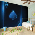 Blue Ace Card Print Wall Sticker