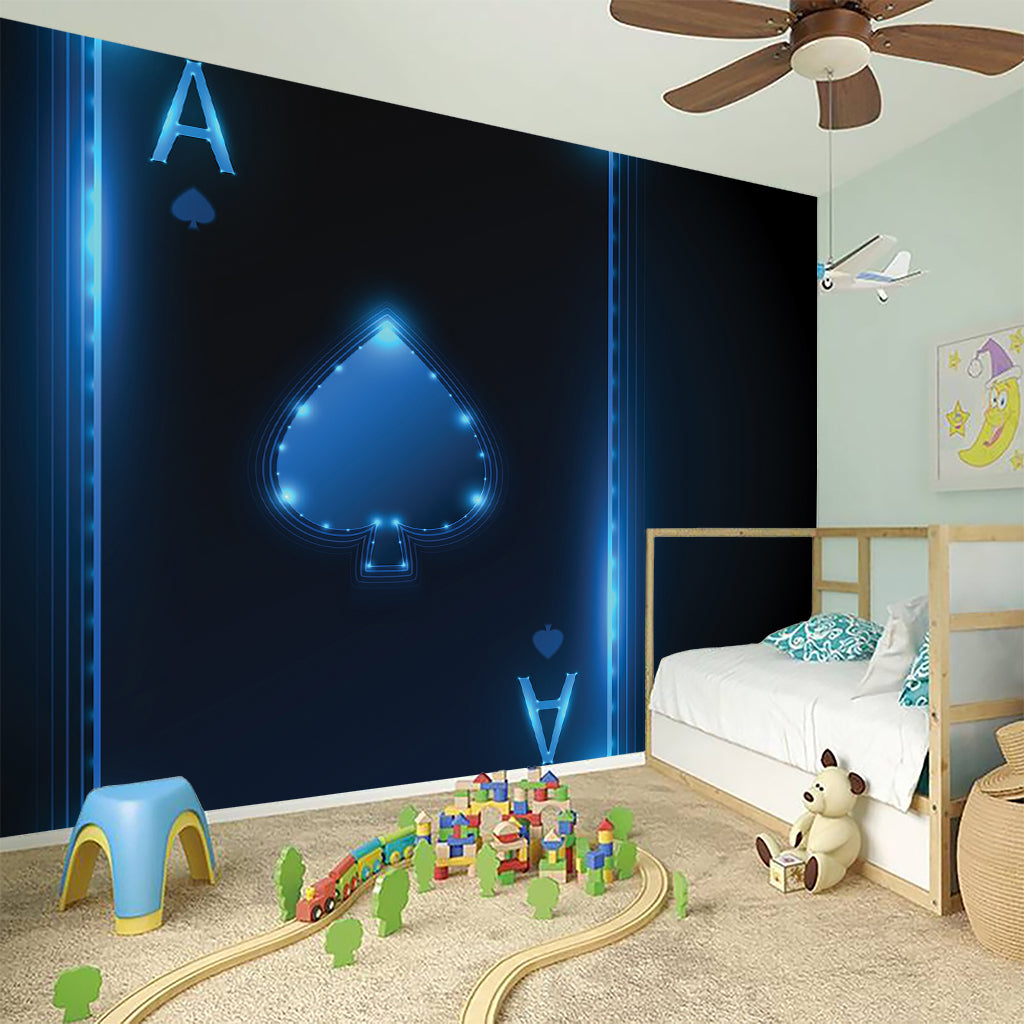 Blue Ace Card Print Wall Sticker