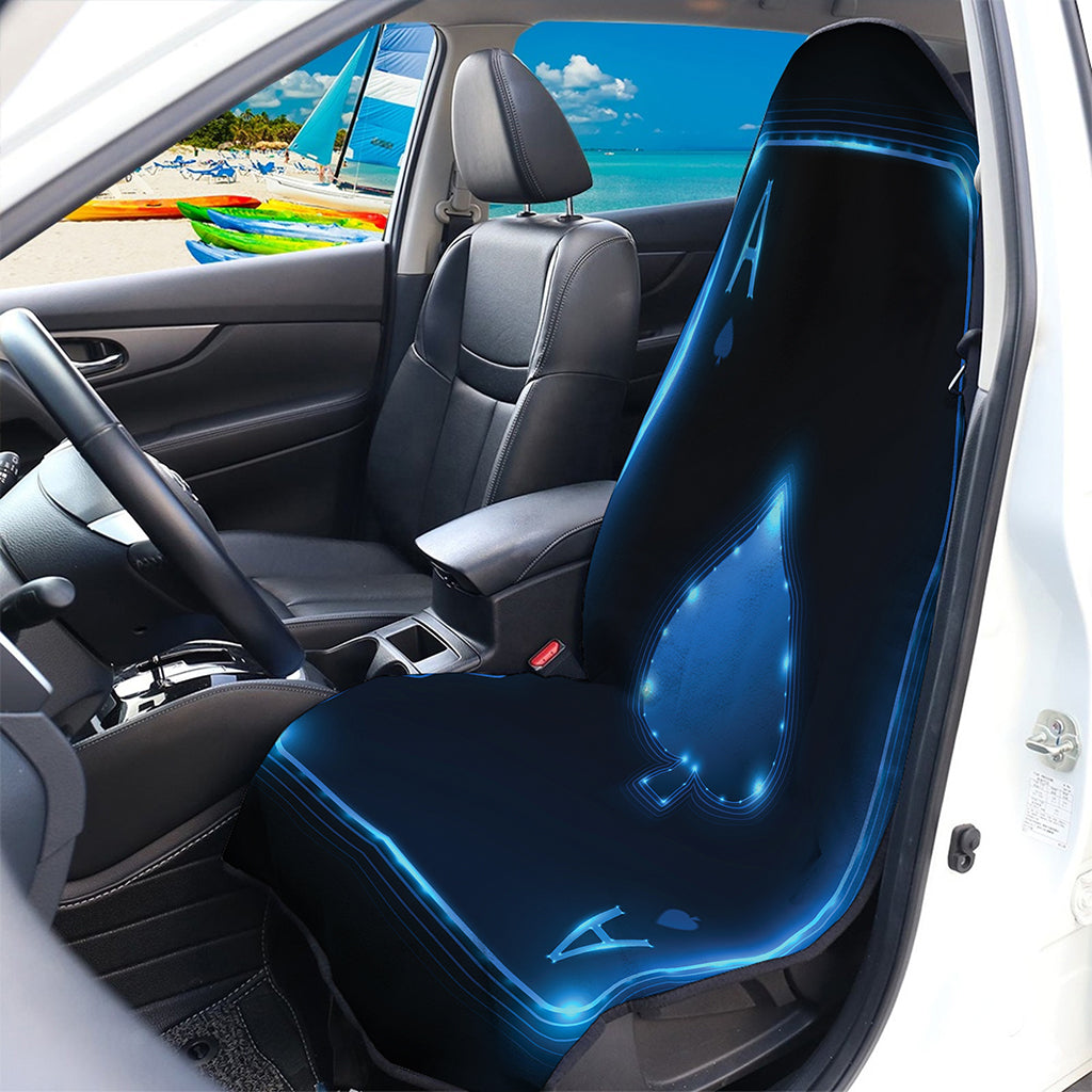 Blue Ace Card Print Waterproof Car Seat Cover