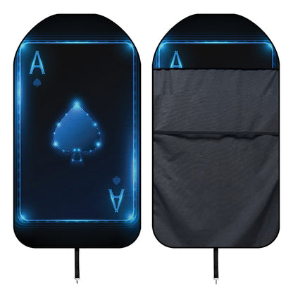 Blue Ace Card Print Waterproof Car Seat Cover