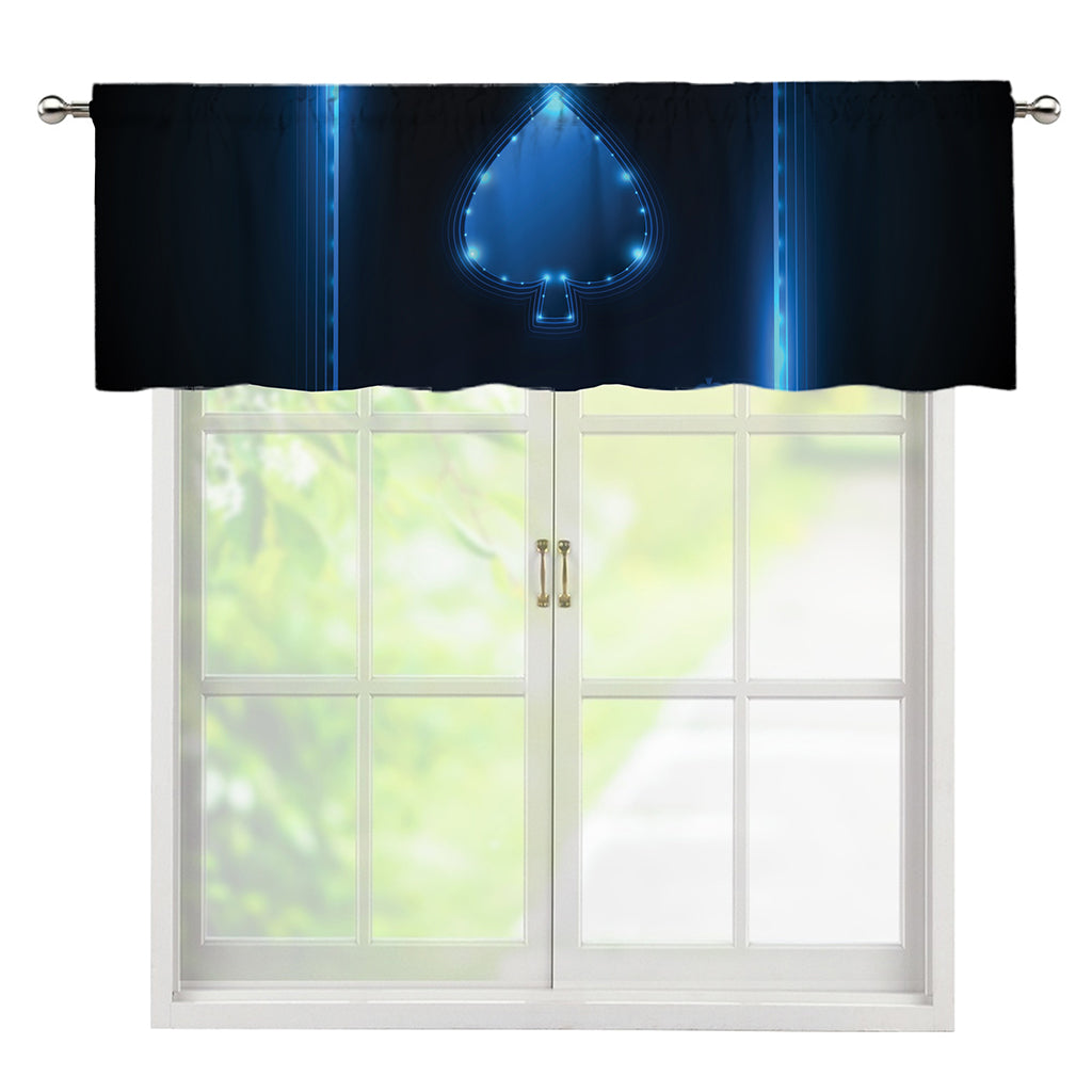 Blue Ace Card Print Window Valance