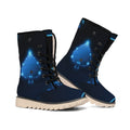 Blue Ace Card Print Winter Boots