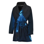 Blue Ace Card Print Women's Bathrobe
