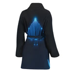 Blue Ace Card Print Women's Bathrobe