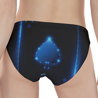 Blue Ace Card Print Women's Panties