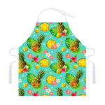 Blue Aloha Pineapple Pattern Print Adjustable Apron