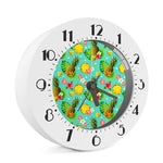 Blue Aloha Pineapple Pattern Print Alarm Clock