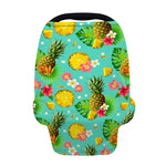 Blue Aloha Pineapple Pattern Print Baby Seat Cover