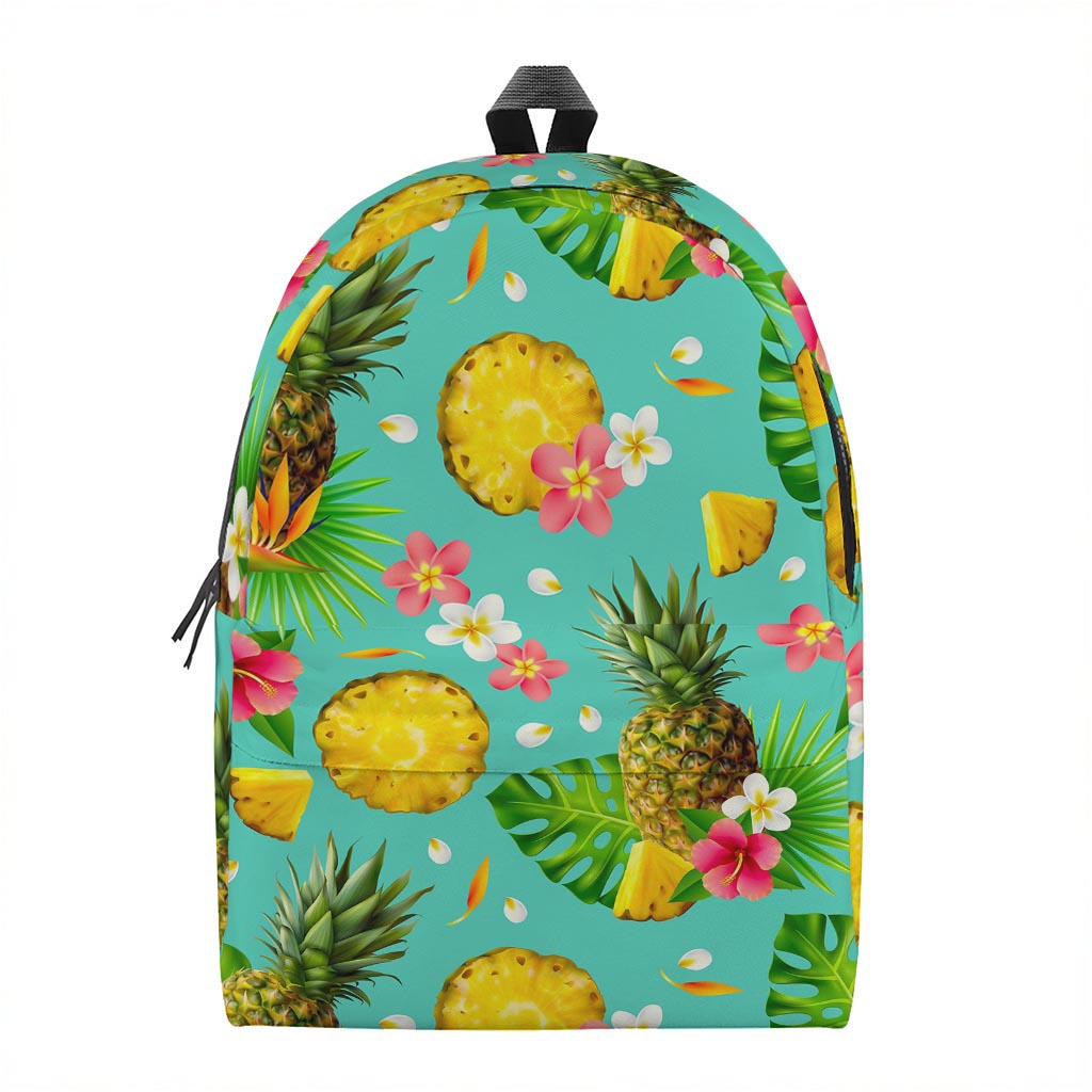 Blue Aloha Pineapple Pattern Print Backpack