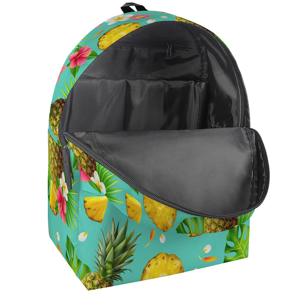 Blue Aloha Pineapple Pattern Print Backpack