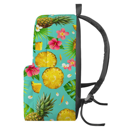 Blue Aloha Pineapple Pattern Print Backpack