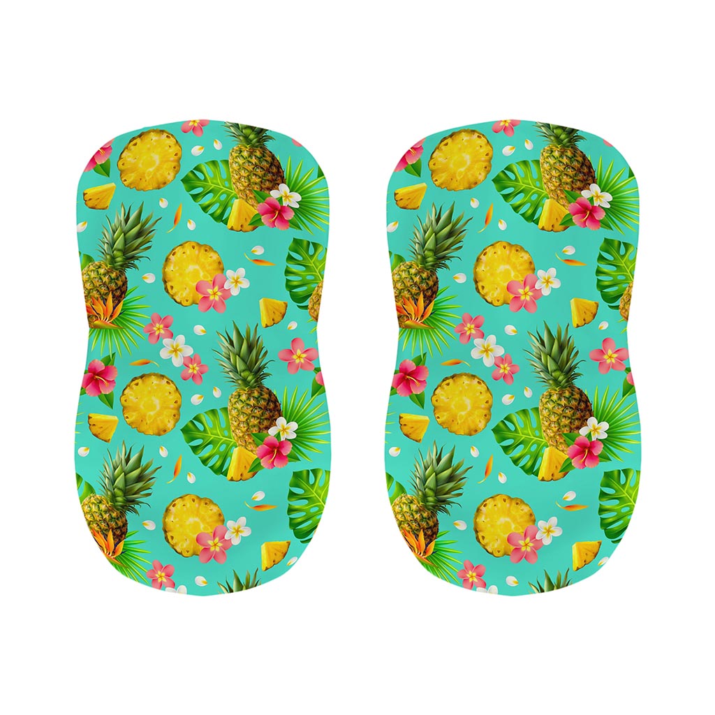 Blue Aloha Pineapple Pattern Print Bar Stool Covers