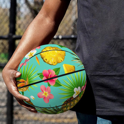 Blue Aloha Pineapple Pattern Print Basketball
