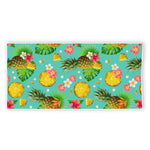 Blue Aloha Pineapple Pattern Print Beach Towel