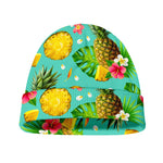 Blue Aloha Pineapple Pattern Print Beanie