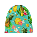 Blue Aloha Pineapple Pattern Print Beanie