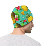 Blue Aloha Pineapple Pattern Print Beanie