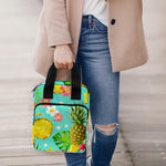 Blue Aloha Pineapple Pattern Print Bible Tote Bag