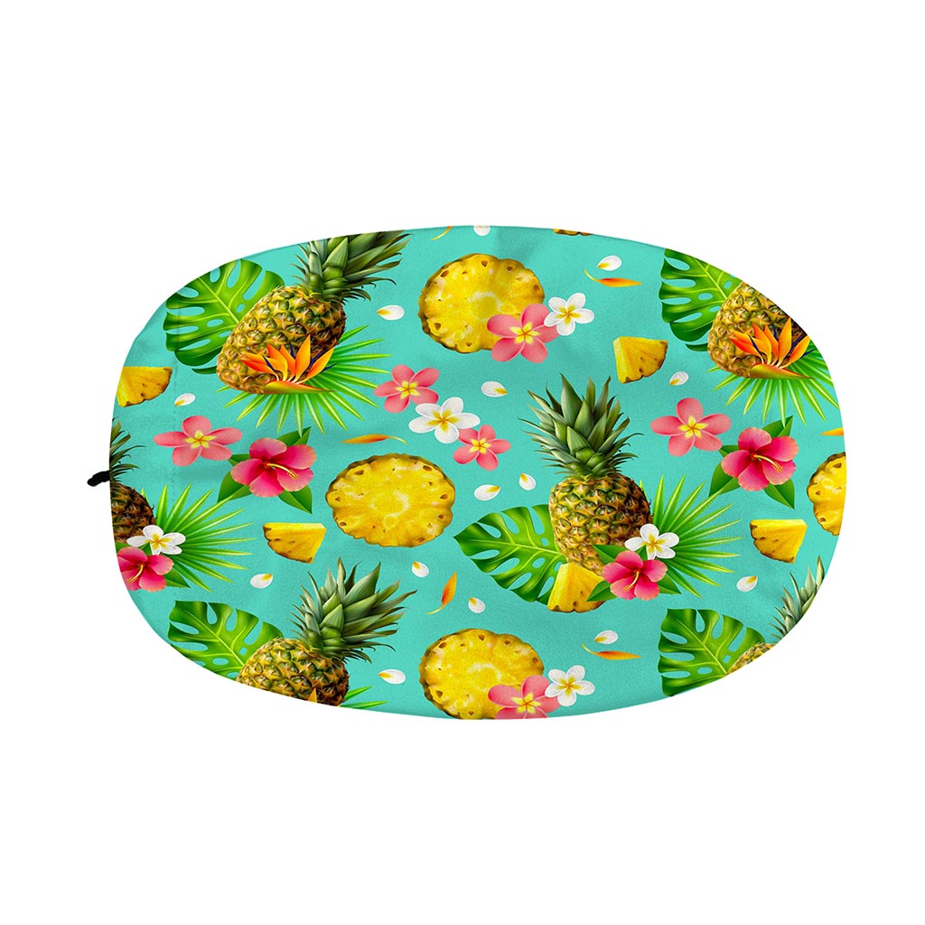 Blue Aloha Pineapple Pattern Print Car Side Mirror Covers