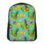 Blue Aloha Pineapple Pattern Print Casual Backpack