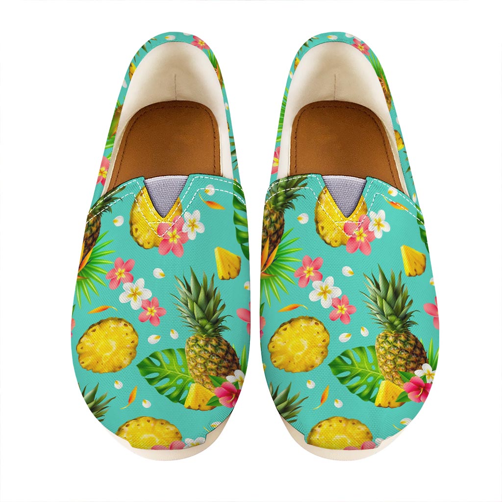 Blue Aloha Pineapple Pattern Print Casual Shoes